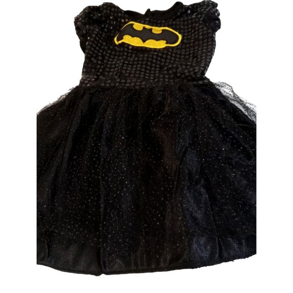 Batgirl Dress Girls Sz Small M Black Gold Sequin Tutu Dress Costume Halloween - Picture 9 of 9